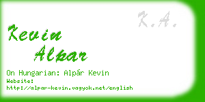 kevin alpar business card