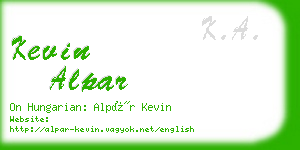 kevin alpar business card